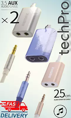 £4.99 • Buy 3.5mm Jack Plug Audio Cable Headphone Splitter Aux One To Two Outputs 1 Into 2