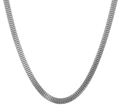 Bold Woven Mesh Chain Necklace Stainless Steel By Design QVC 20  30  • $30.68