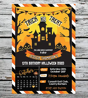 10 Personalised Halloween Birthday Disco Party Invitations Fancy Dress Boy Girl • £8.31