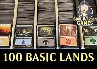 100 Magic The Gathering Mtg Cards Lot Basic Lands 20 Of Each Land • $6.99