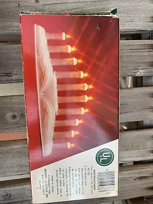 Vintage Christmas Mini Candolier 10  Lights Candles Lights Window Sill  Read   • $10.95