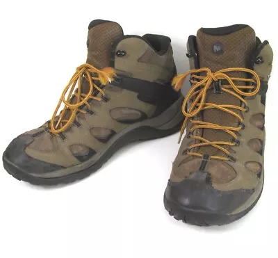 MERRELL Reflex Brown Mid Hiking Boots Men's 13 Waterproof Lace Up J77273 • $34.95