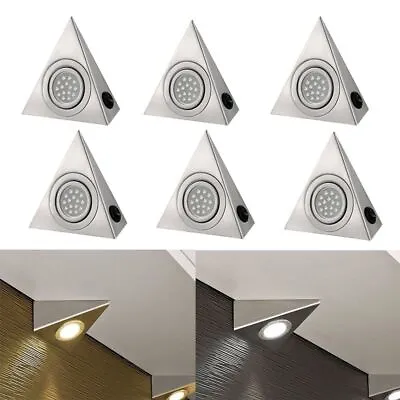 3.5W Triangle LED Light Kitchen Under Cabinet Cupboard Counter Lights 1-10Pcs • £7.59