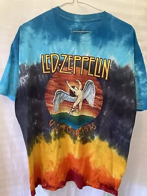 Led Zeppelin U.S. Tour 1975 Official Rock T-ShirtSize LTie Dye • $15