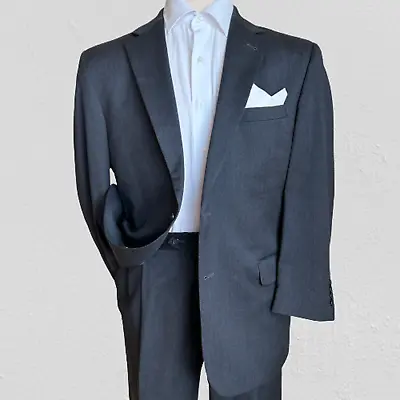 JOS A BANK Mens 2 Piece Two Button Suit Blazer Jacket 43R Pant 37Wx28L Wool Gray • $148