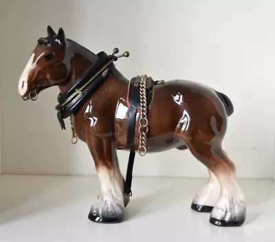 £12 • Buy Vintage Melba Ware Shire Horse Figure/ Ornament With Partial Tack (I)