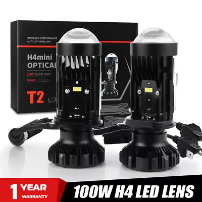 2X H4 HB2 9003 Mini Bi-LED Projector Headlight Lens 100W Hi/Lo Bulb Retrofit LHD • $53.98