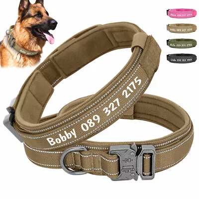 Tactical Dog Collar Heavy Duty Military Canine Training Personalized Reflective • $17.39