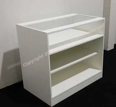 White Shop Counter Glass Display Unit Shelves Retail Rmu Shop Stand Shop Fitting • £335