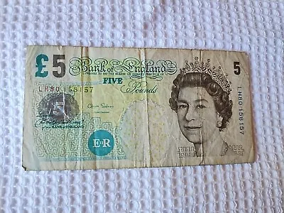 England 2002 Five Pounds Banknote Bank Of England • $14.99