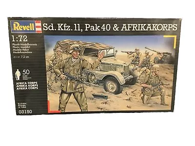 Revell 03150 1/72 Sd.Kfz. 11 & Pak40 & 50 Afrikakorps Diorama Open Box • $19.99