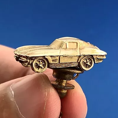 Vintage 10K Yellow Gold Corvette Mustang Sports Car Men's Tie Tac W/Fob • $275