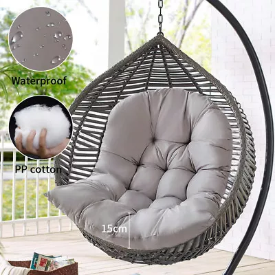 Large Garden Hanging Swing Egg Chair Cushion Replacement Outdoor Seat Mat Pillow • £15.94