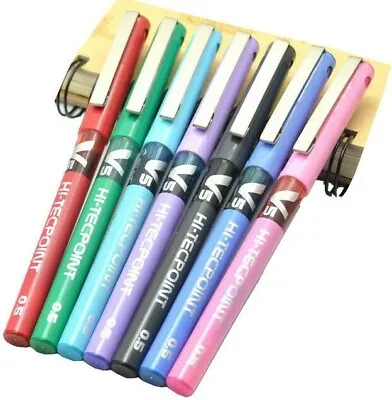 Pilot V5 Liquid Ink Rollerball 0.5mm Tip Hi-tech Point 4 Different Colours  • £2.99