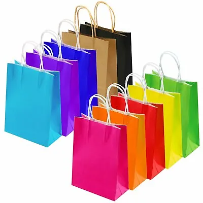 £0.99 • Buy Gift Bag With Handles- Bright Paper Party Bags  -  Birthday Gift Bags-  16x22x8