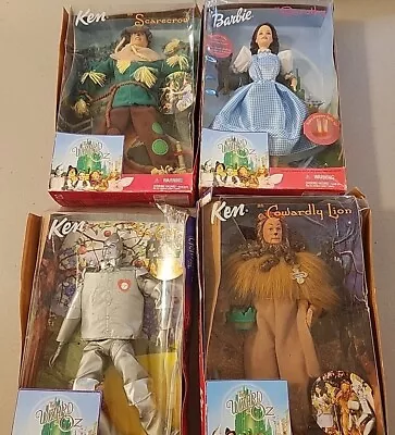 Barbie KEN Doll Lot Wizard Of Oz 1999 SET TINMAN SCARECROW DOROTHY Cowardly Lion • $93.99