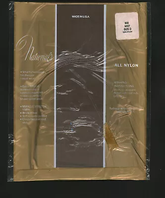 National's Sheer Stretch Garter Stockings Stretch Style 900 Mist Beige Size D • $12.50