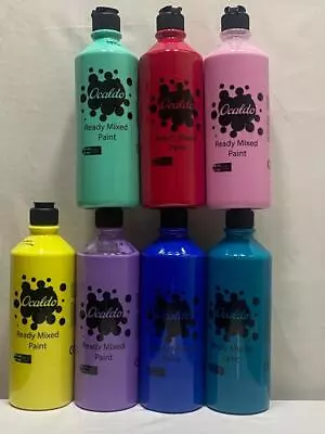 7 X 600ml BOTTLES Ocaldo ART MIX READY MIX POSTER PAINT CRAFT COLOURS  • £17.99