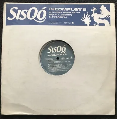 Sisqo - Incomplete 4 Mixes ARTFUL DODGER Etc. 12'' Vinyl PROMO HIP HOP UK GARAGE • $8.69