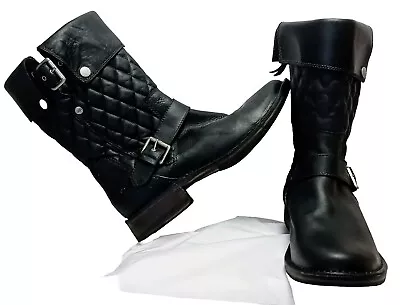 Ugg Australia Conor Oiled Black Leather Moto Boots 1001832 Womens Sz 9.5 M USA  • $44.99