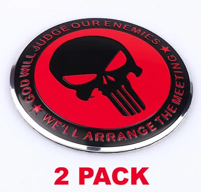 2x 3D Metal Punisher Molon Labe 2nd Amendment Sticker Decal DOME SHAPE 2.2  • $6.75