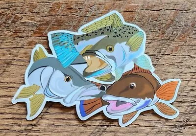 IN-SHORE SLAM Sticker Decal Saltwater Redfish Snook Sea Trout 4 1/2  X 3  • $4.95