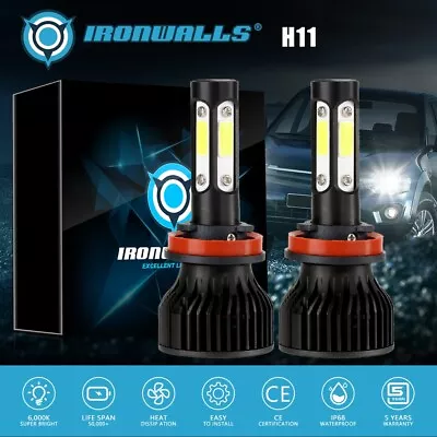 4 Sides LED Headlight H11 Low Beam Bulbs For Toyota Landcruiser 200 2007-2012 • $36.99