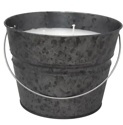 Mainstays Outside Citronella 30oz Metal Bucket 3-Wick Candle Galvanized Gray • $8.99