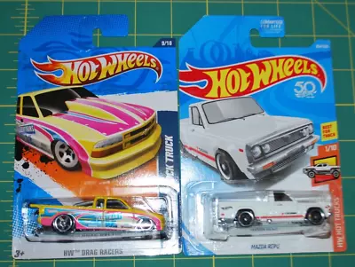 Lot Of 2 - Hot Wheels - 2018 Mazda REPU & 2011 Chevy Pro Stock Truck • $6.99