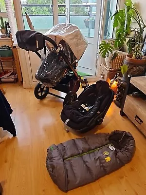 BUNDLE Bugaboo Cameleon 3+ ☆Feather Footmuff☆Maxicosi+Adapters Skiphop Bag Pram  • £170