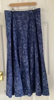 Vintage Laura Ashley Maxi Skirt Waist 32-34 - Size 14-16 - Blue Roses  Cotton • £20