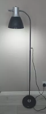 Retro Adjustable Goose Neck Black And Silver Floor Standing Lamp.  • £57.04