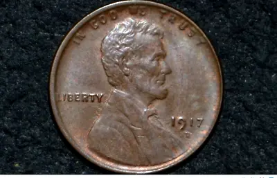 $99.99 • Buy 1917-D Lincoln Cent ** MS GEM BU BN Brown UNCIRCULATED ** Hints Of Luster
