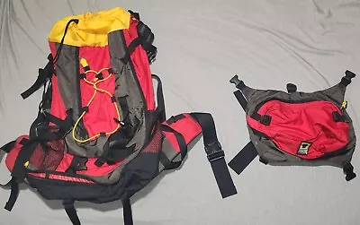 GUC Mountainsmith Crosscountry H2O Hiking XLarge Backpack BRIGHT RED & YELLOW • $119.99
