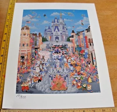 Walt Disney World 1987 Anniversary Dumbo Litho Print /500 Melanie Taylor Kent • $44.95