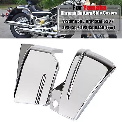 2PC Battery Side Fairing Cover Chrome For Yamaha V-Star 650 DragStar 650 XVS650A • $37.03