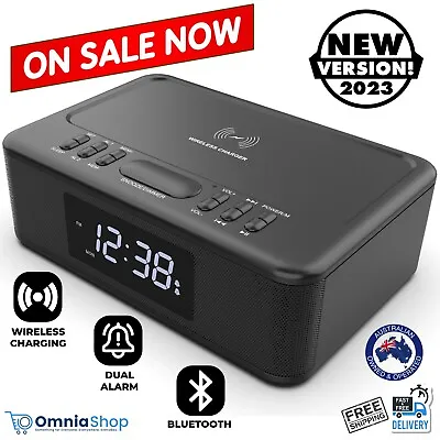 $84.97 • Buy Lenoxx 2in1 10W Wireless Charging Alarm Clock Bluetooth Speaker FM Radio USB AUX