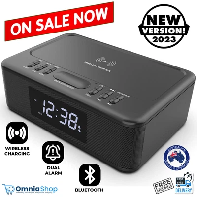 $84.97 • Buy Lenoxx 2in1 10W Wireless Charging Alarm Clock Bluetooth Speaker FM Radio USB AUX