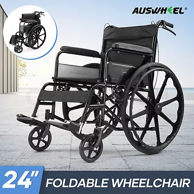 24  Foldable Wheelchair Mobility Disability Aid Lightweight Portable Auswheel • $239.95