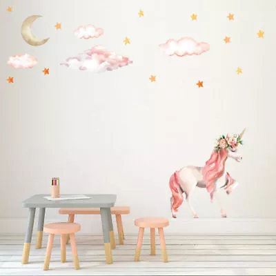 Fairy Pink Unicorn Trendy Wall Stickers Decals PVC Home Girl Room Decor{New • $8.20