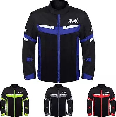 HWK Mesh Motorcycle Jacket Riding Air Motorbike CE Armored BreathableLarge Blue • $35