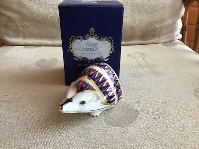 £39.99 • Buy Royal Crown Derbyhedgehog Paperweight Gold Stopper Boxed 1986