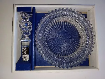 Mikasa Lead Crystal Wine Holder And Stopper. Diamond Fire Pattern In Box • $8.99