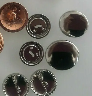 SILVER SELF COVER BUTTONS - 19mm OR 23mm • £1.95