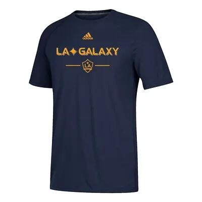 LA Galaxy MLS Adidas Men's Navy Blue  Lined Up  Climalite T-Shirt • $19.99