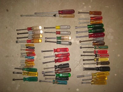 $50 • Buy 51 Nut Drivers, Excelite, Vaco, Craftsman, Truecraft, Mixed Lot