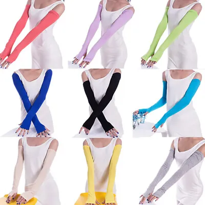£3.71 • Buy Women Summer Arm Sleeves Cover Anti UV Sun Protection Driving Sports Long Gloves