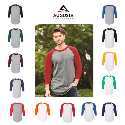 Augusta Sportswear 4420 Baseball Jersey Tee Shirt Three Quarter Sleeve  Reglan • $11.99