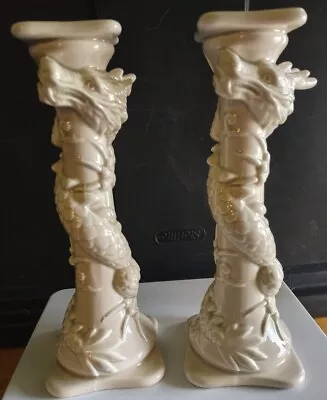 $95 • Buy Vtg. Mid Century Fitz & Floyd Ceramic Chinoiserie Dragon Candlestick Holder