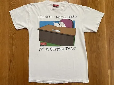 Vintage 90s Dilbert Dogbert Unemployed Consultant T Shirt Office Cartoon Funny M • $24